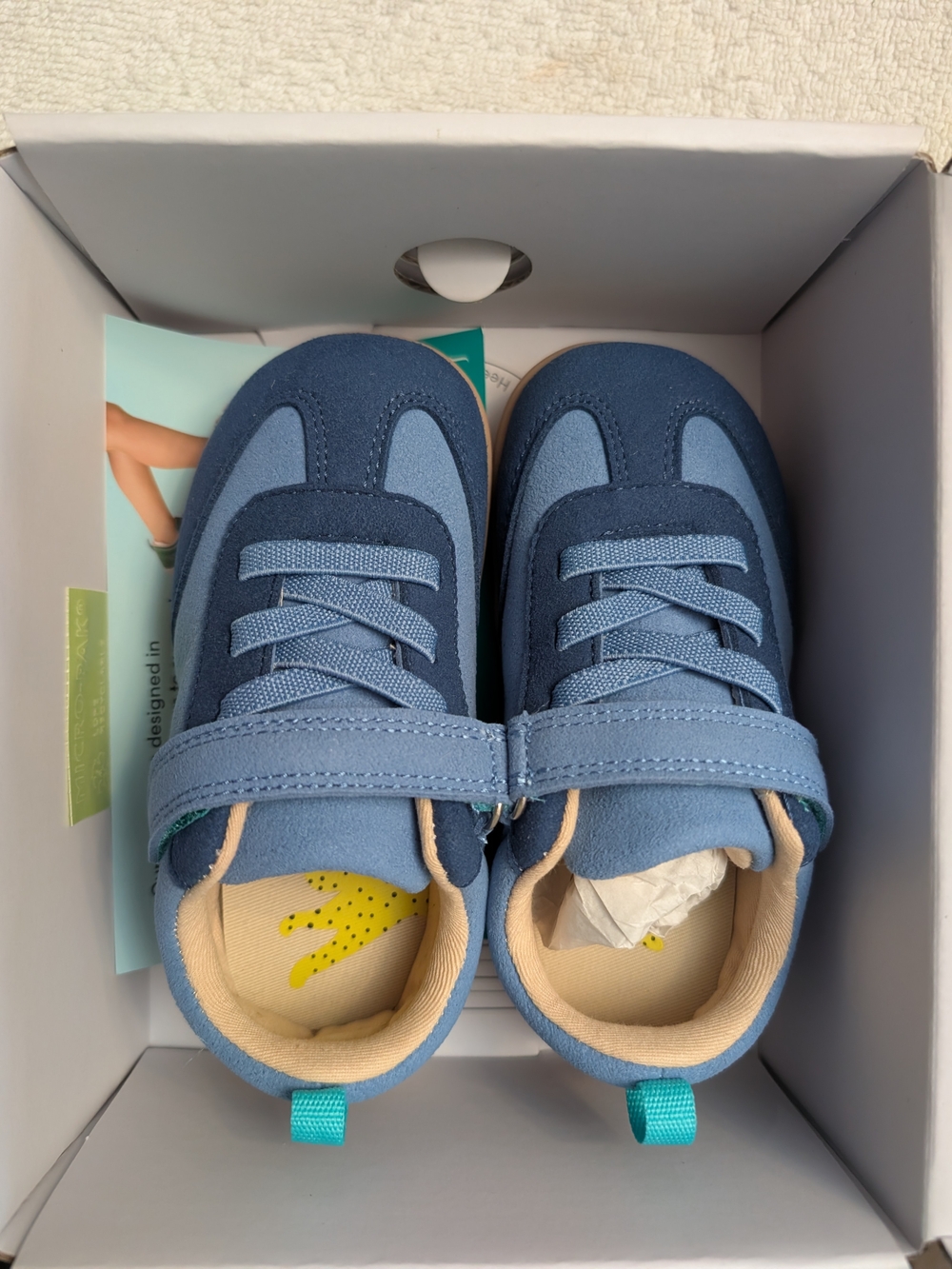Kids Navy and Light Blue Hook-and-Loop Sneakers